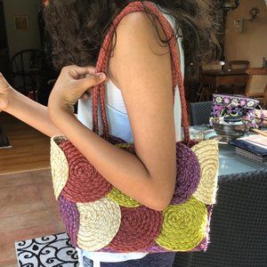 Handwoven Screw Pine Grass Purse – Made by Women of Vimalalayam, Cochin, India
